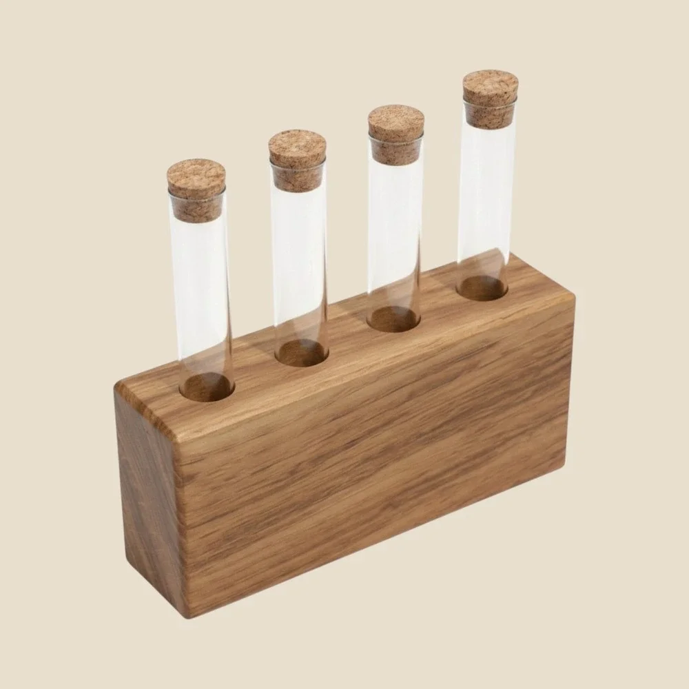 Wood Propagation Station 4 Test Tube Plant Cutting Holder Plant Lover Gift